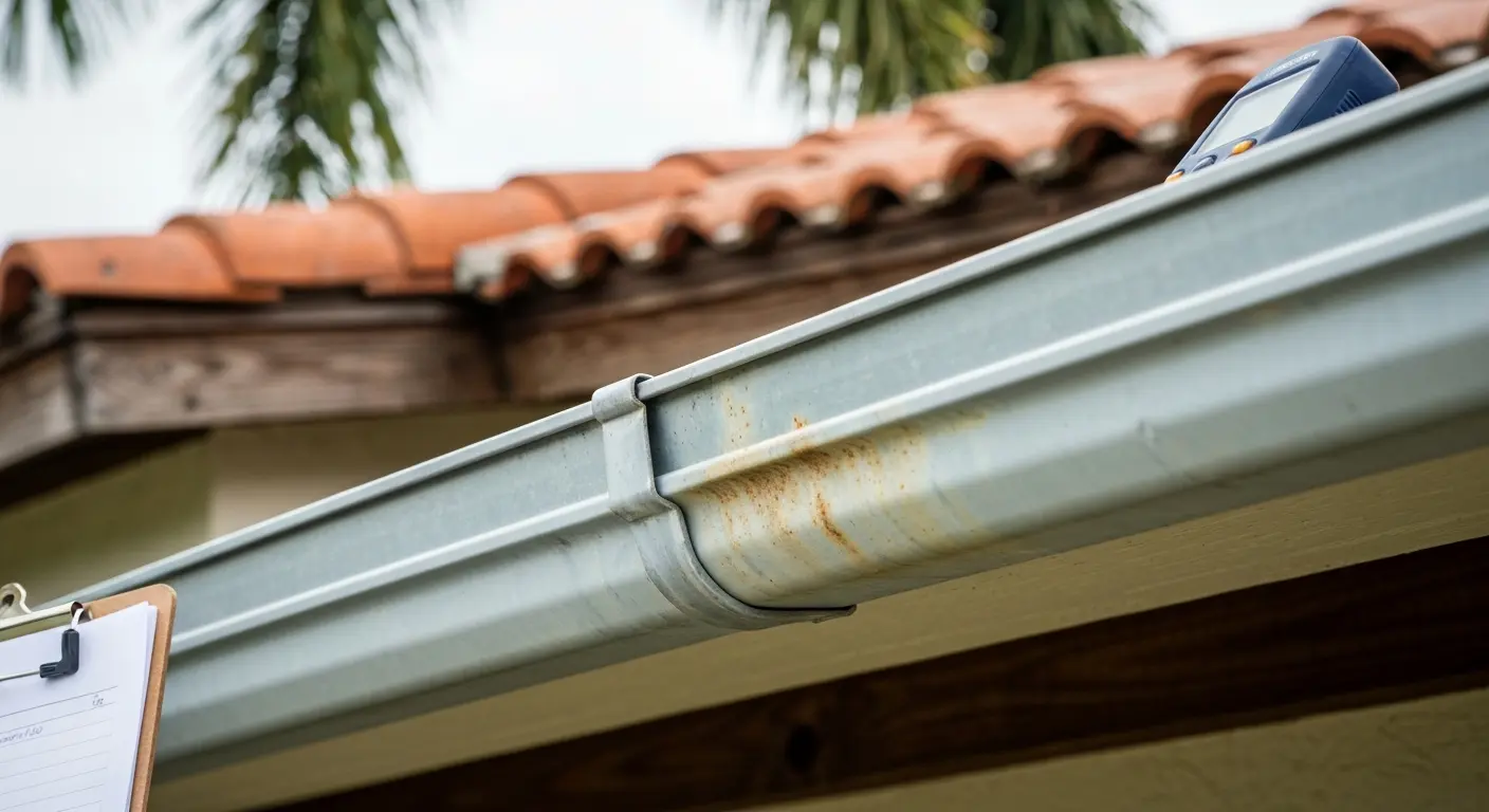 Gutter damage inspection in St Petersburg