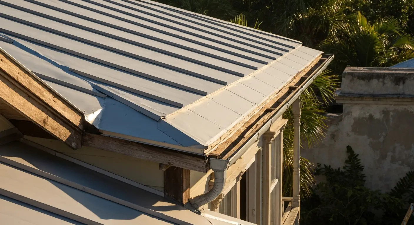 Roof replacement project on Duval Street area