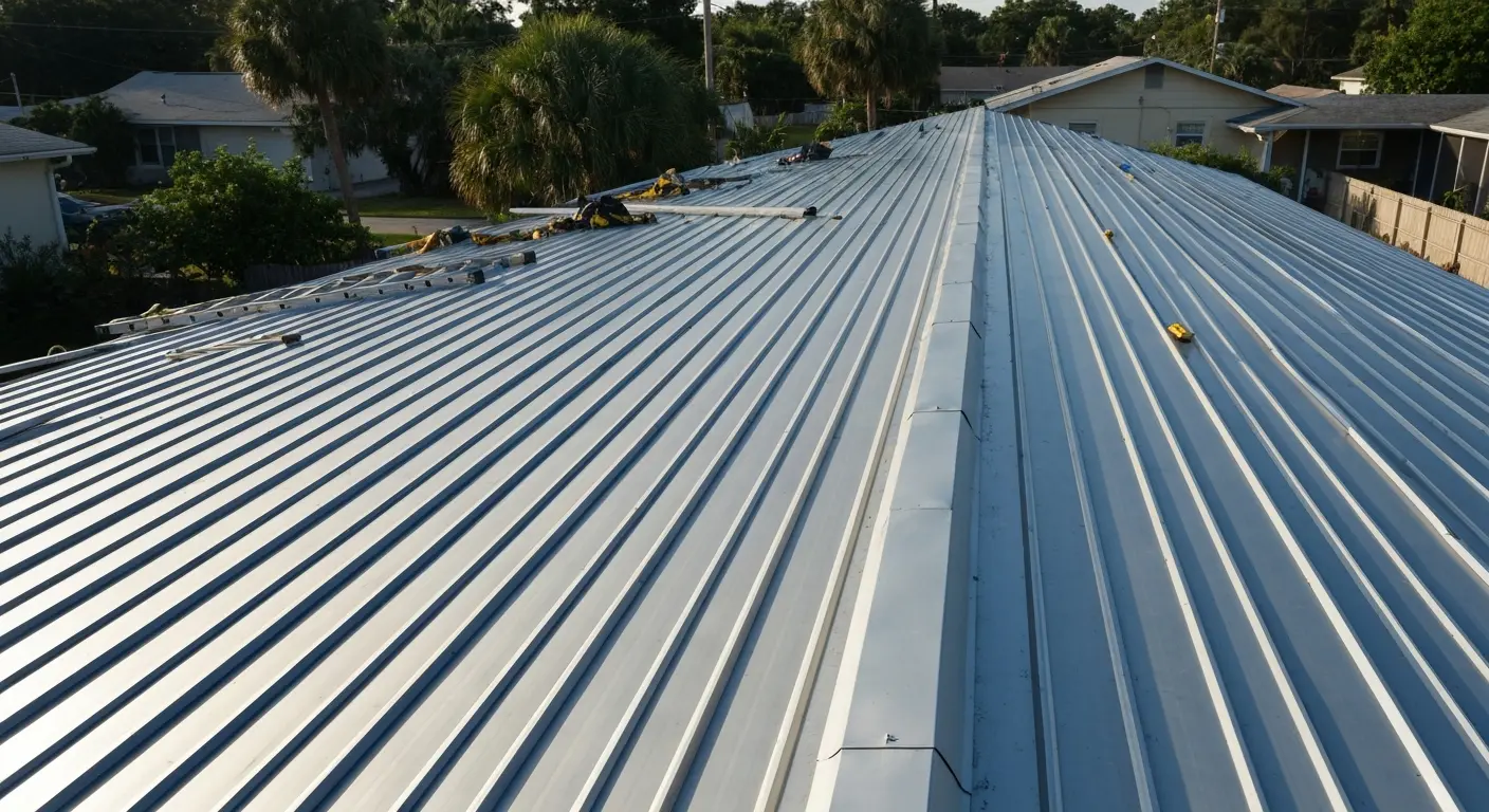 Metal roofing installation