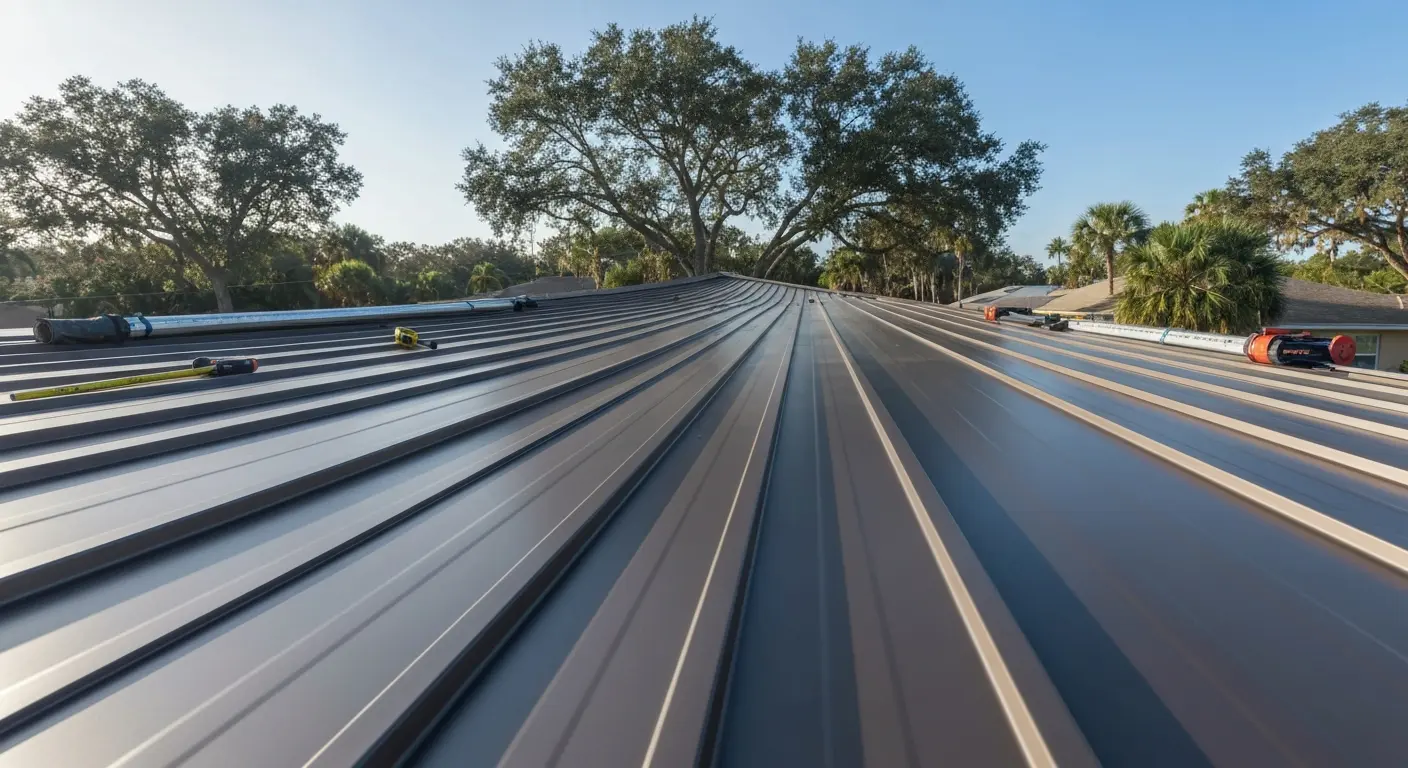 Metal roofing installation