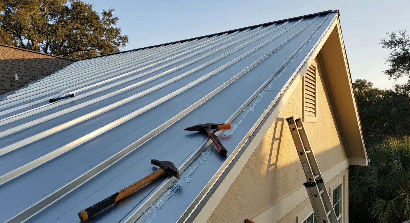 Metal roof repair service