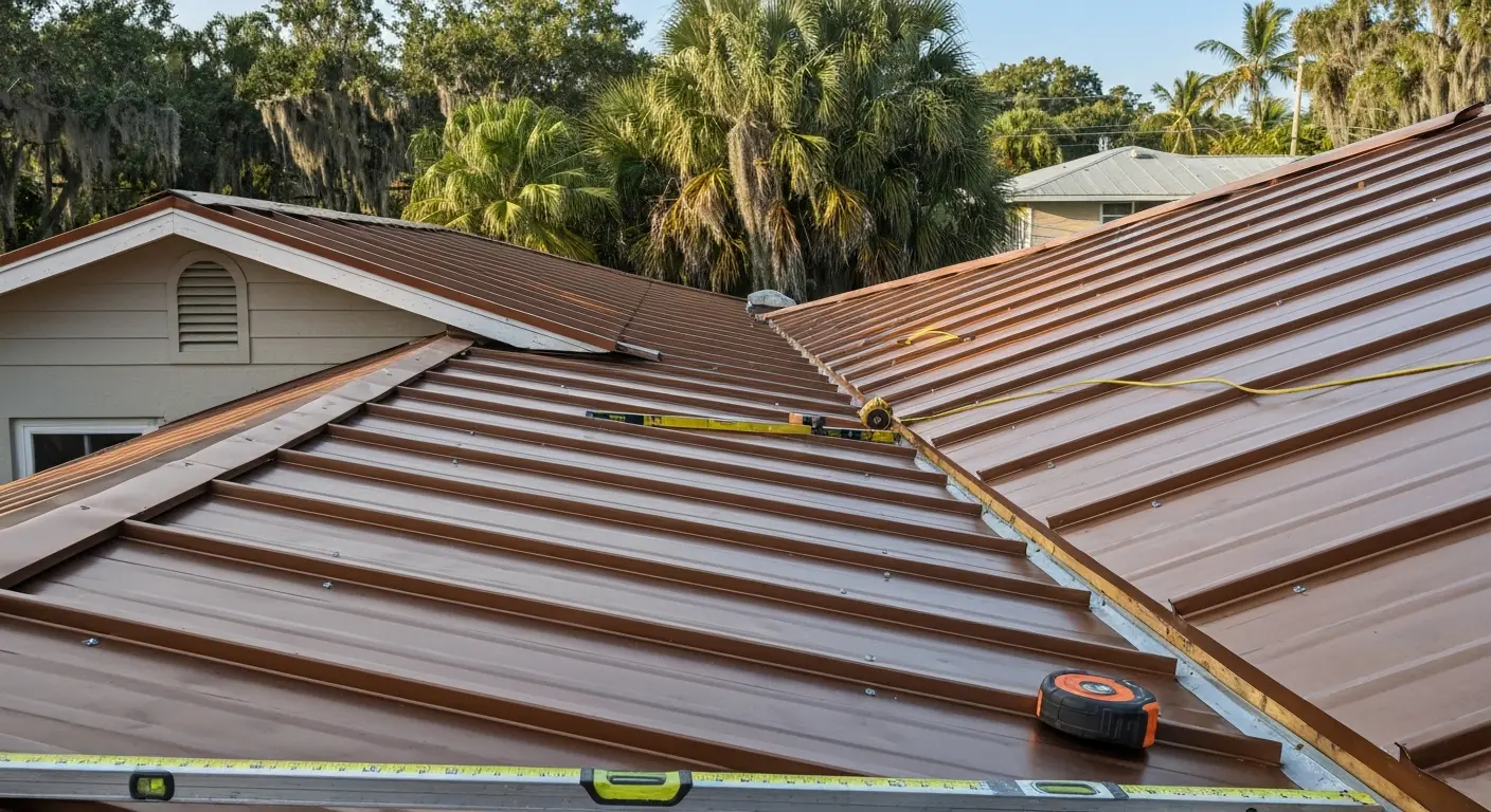 Metal shingle roof installation