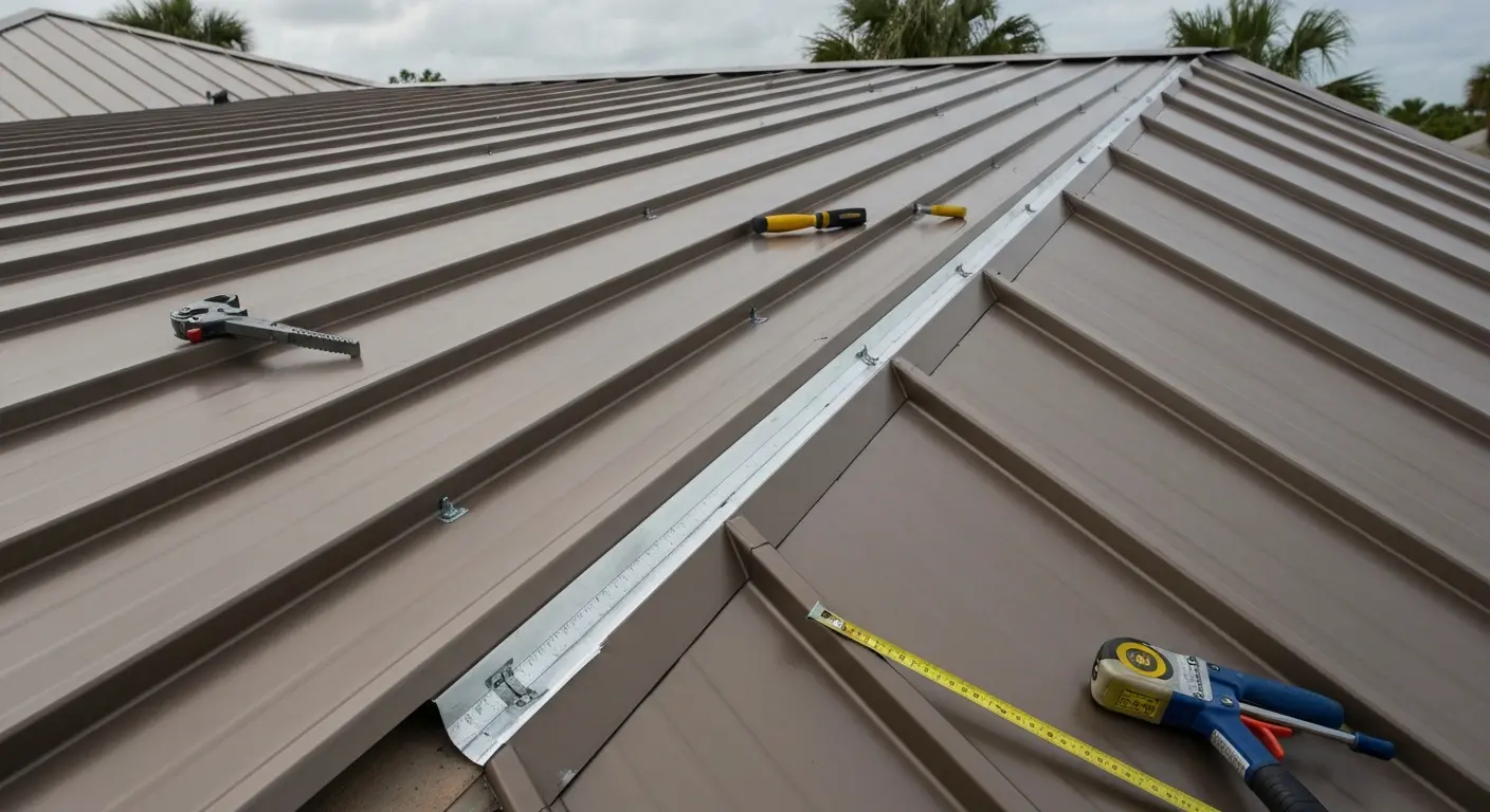 Metal roofing installation