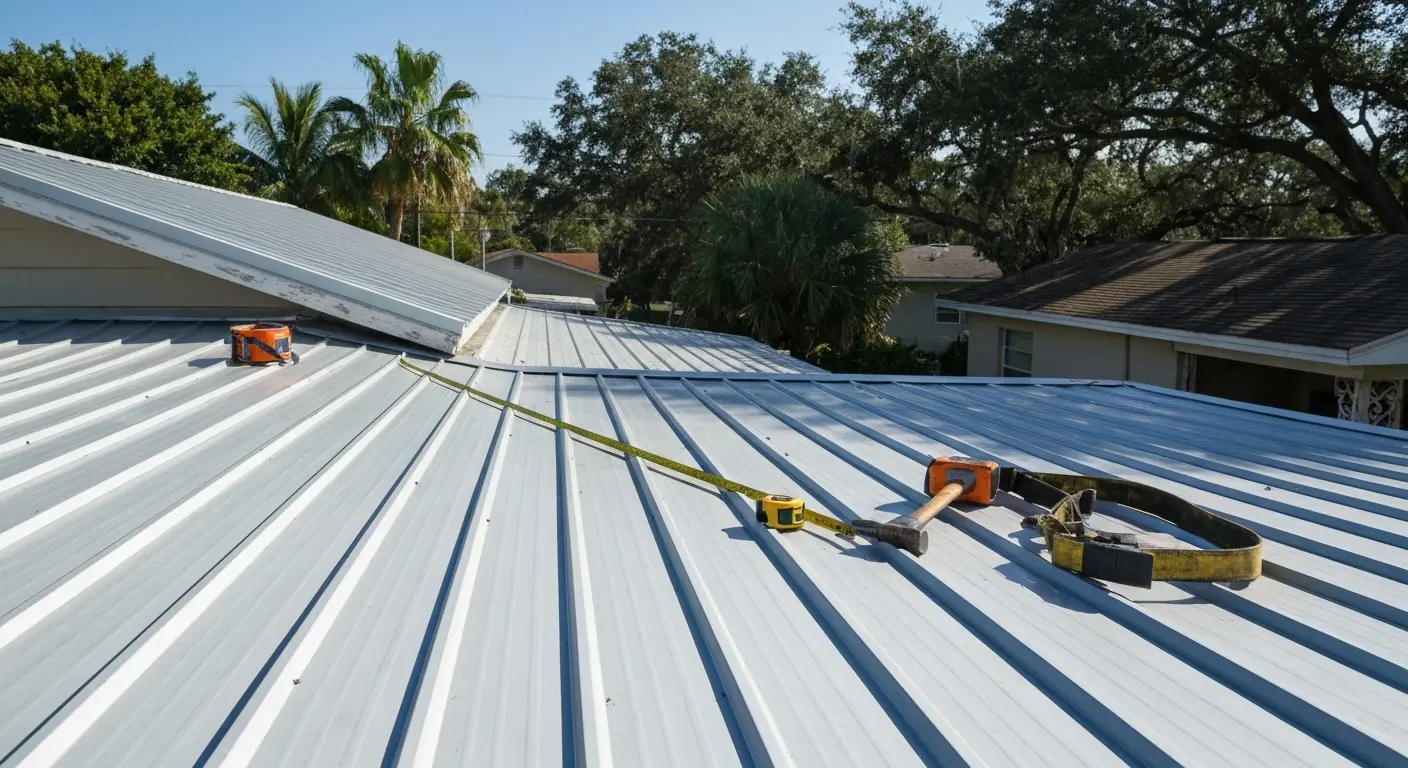 Metal roofing installation