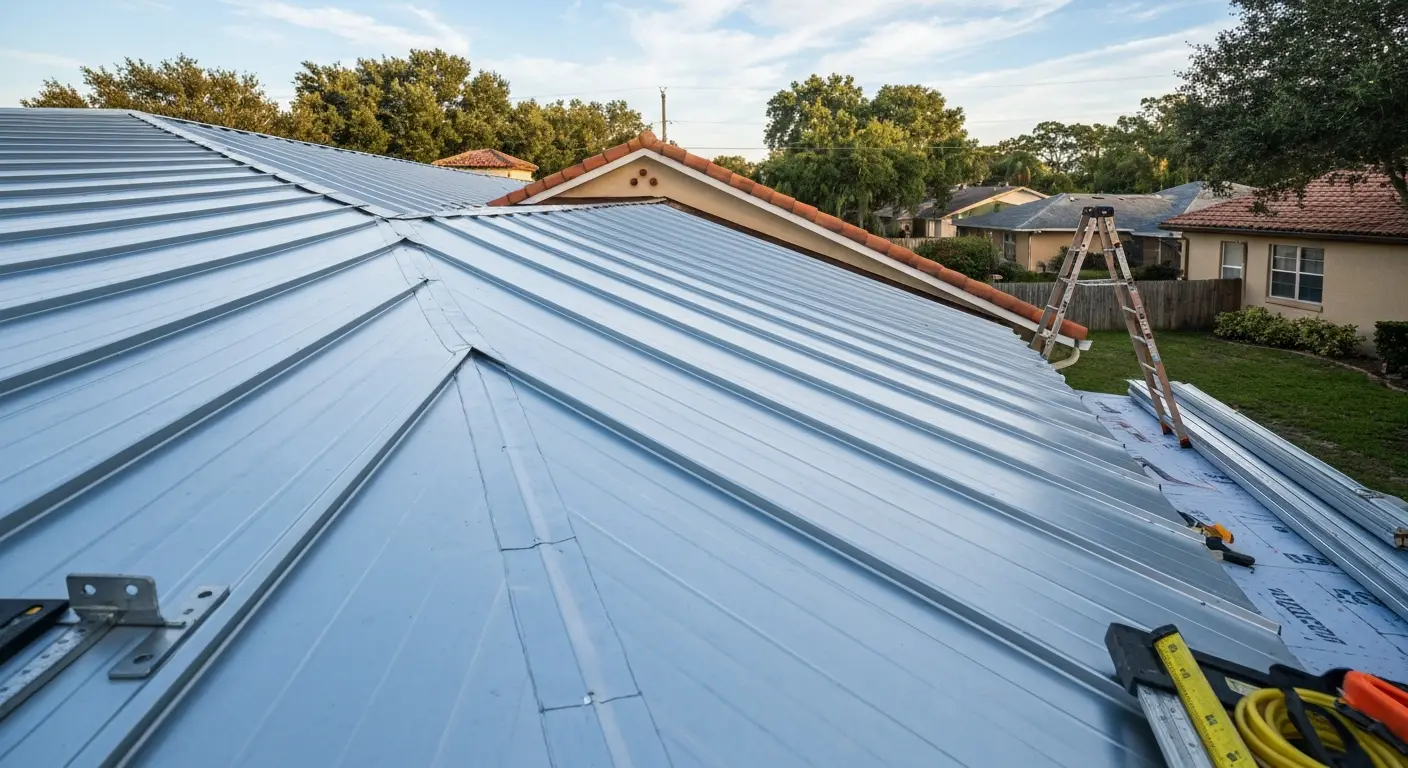 Metal roof replacement project