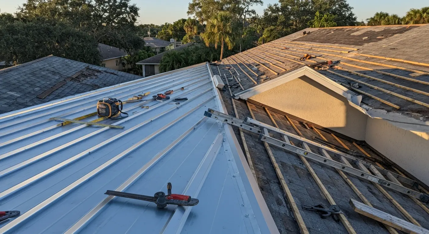 Metal roof replacement project