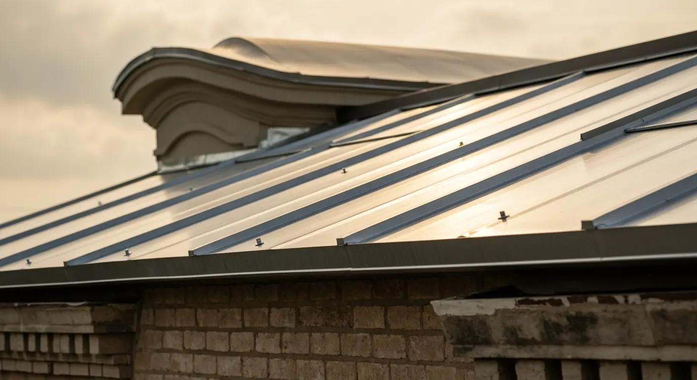 Metal roof replacement on older building