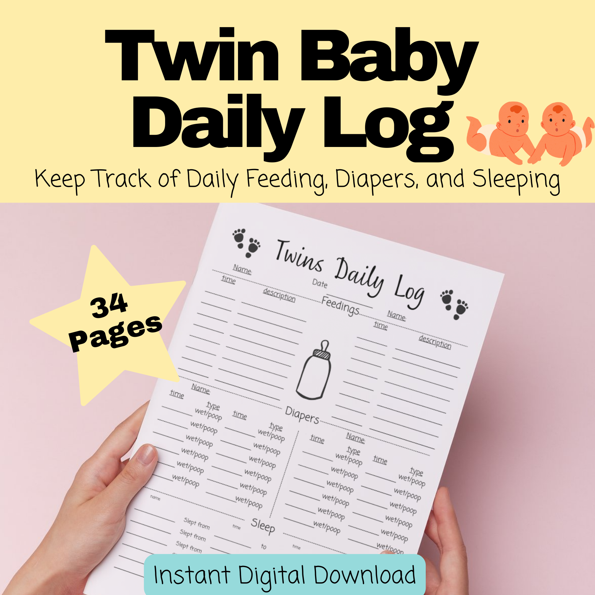 twin-infant-daily-report-twin-baby-daily-log