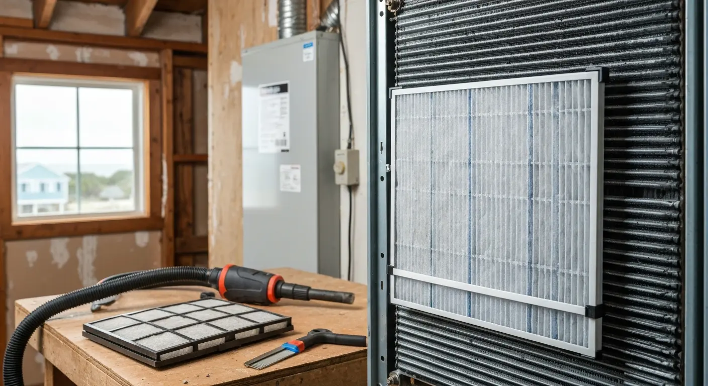 Heat pump coil and filter cleaning