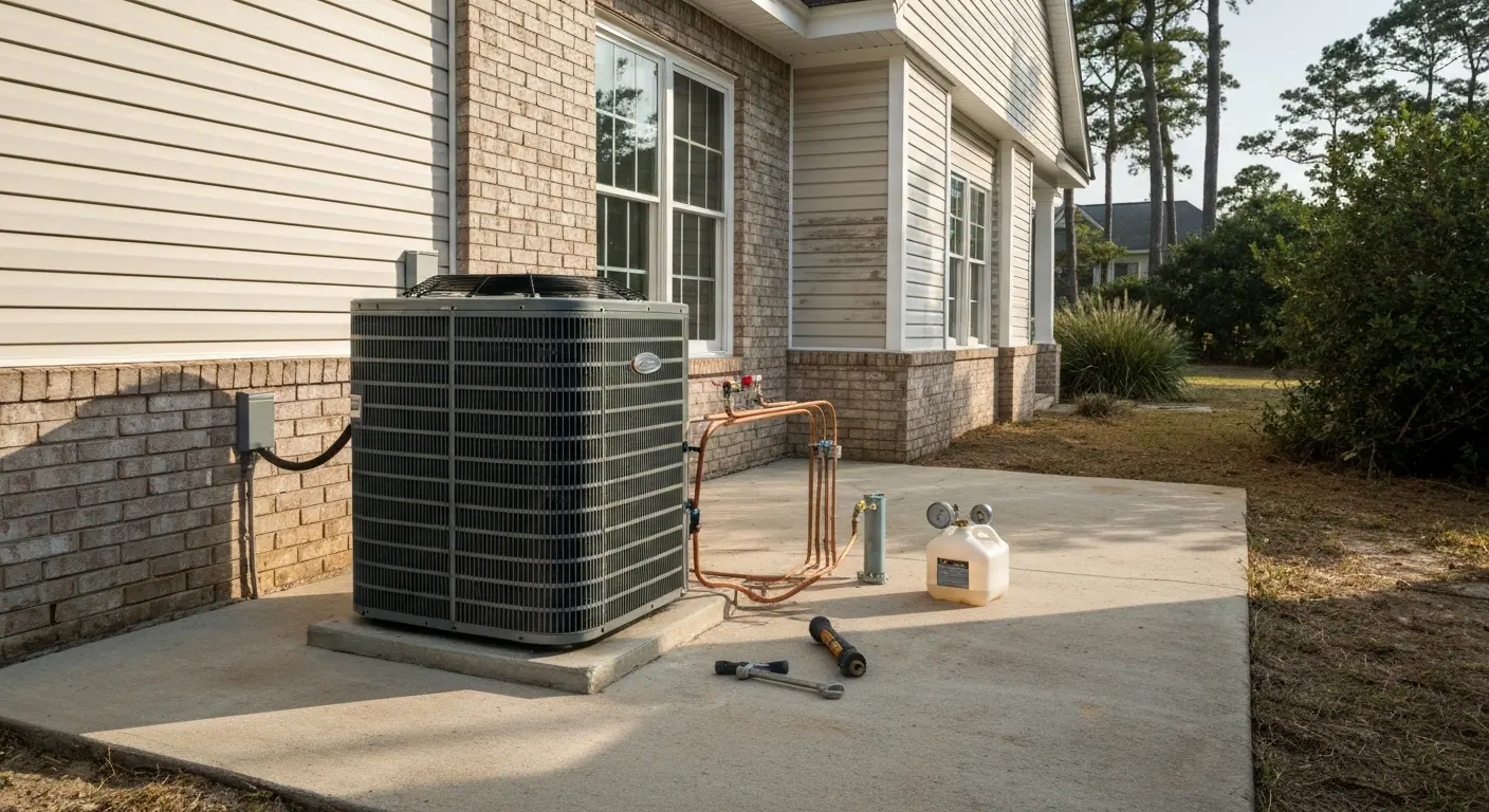 Central air conditioning installation