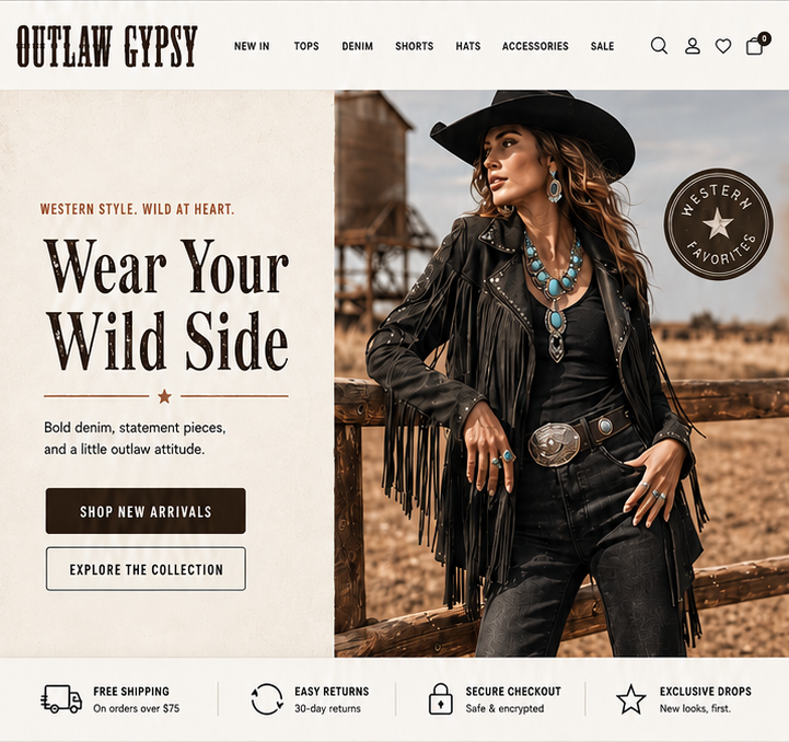 Western Fashion E-commerce Website, Websites