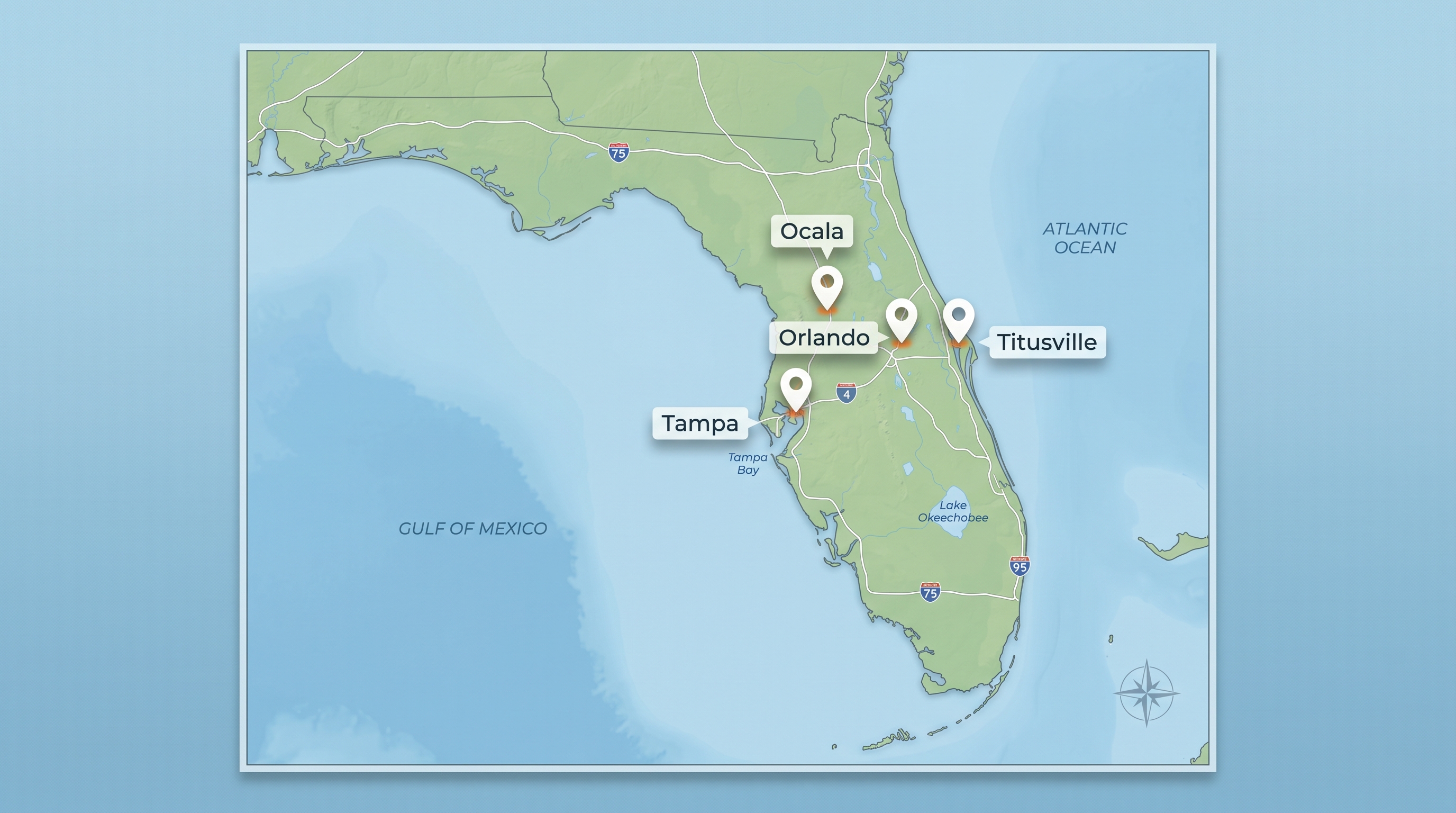 DAE Landscaping Florida service areas map