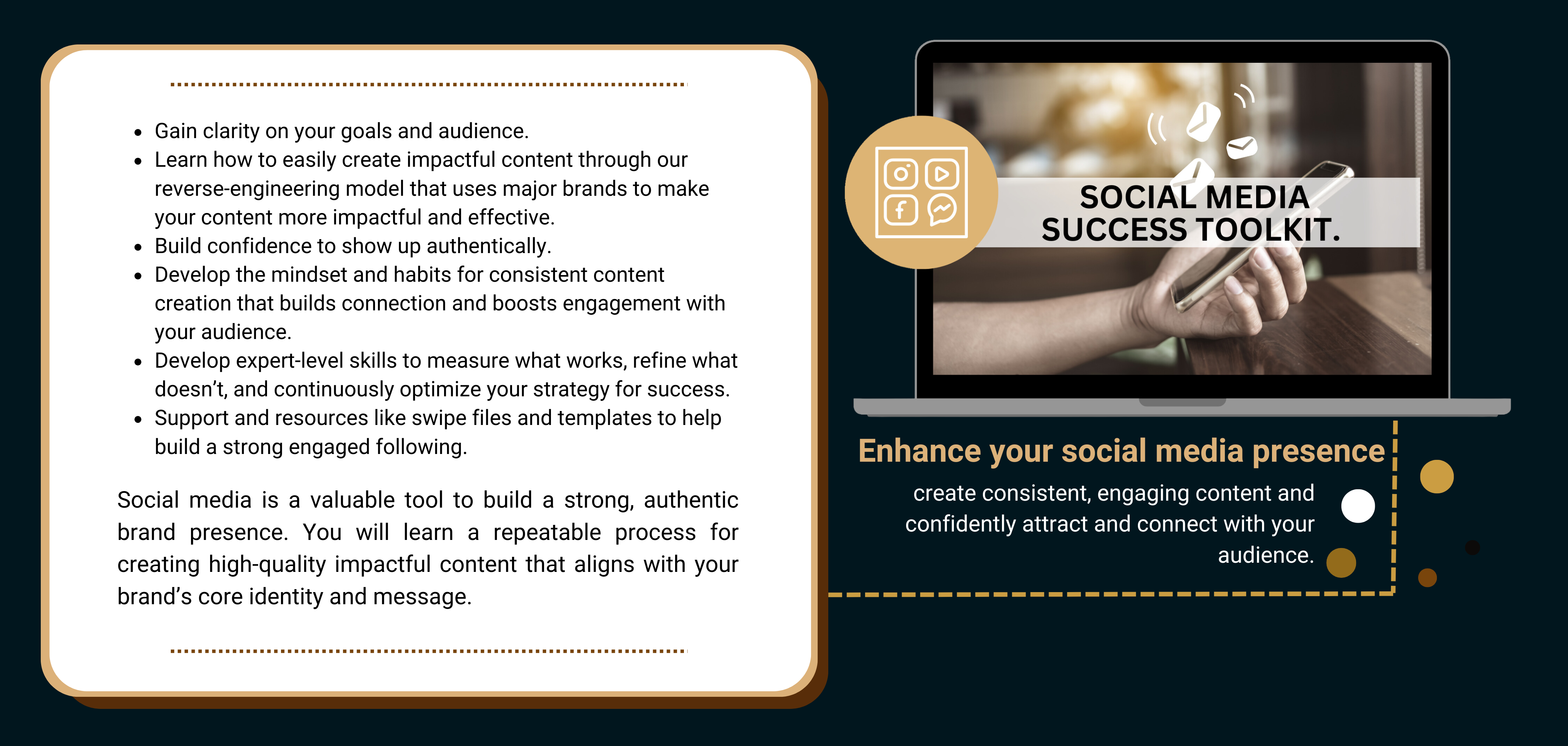 1. Tips for social media success: create engaging content to enhance your presence and connect with your audience effectively.  2. Enhance your social media presence with tips for creating consistent, engaging content that attracts and connects with your audience.  3. Social media success tips: develop engaging content to strengthen your presence and build connections with your audience.