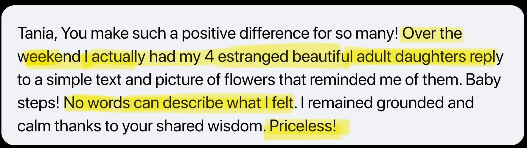 Parent testimonial