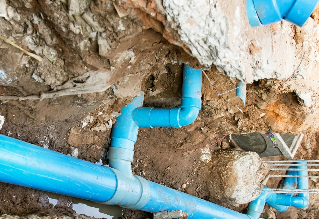 Professional service line replacement for residential plumbing systems