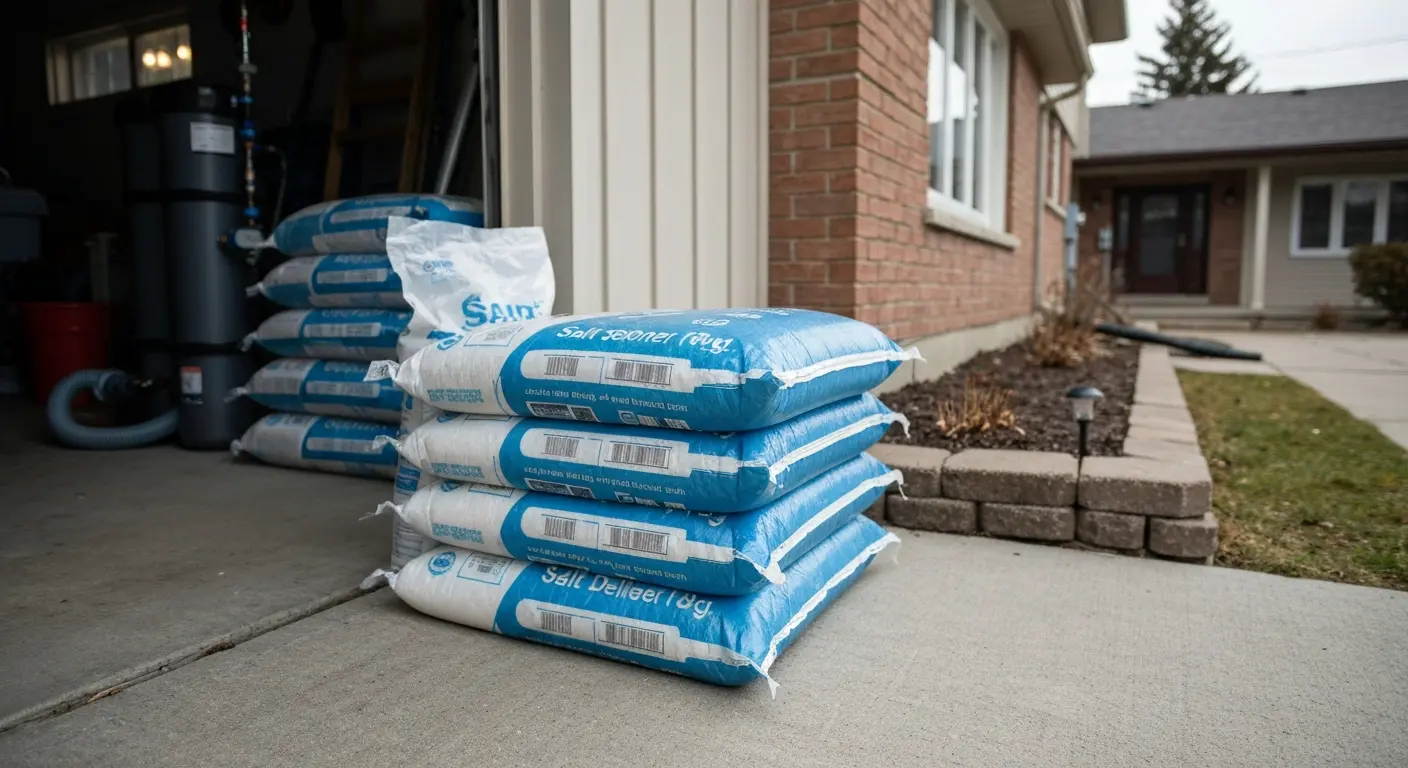 Salt delivery for water softener