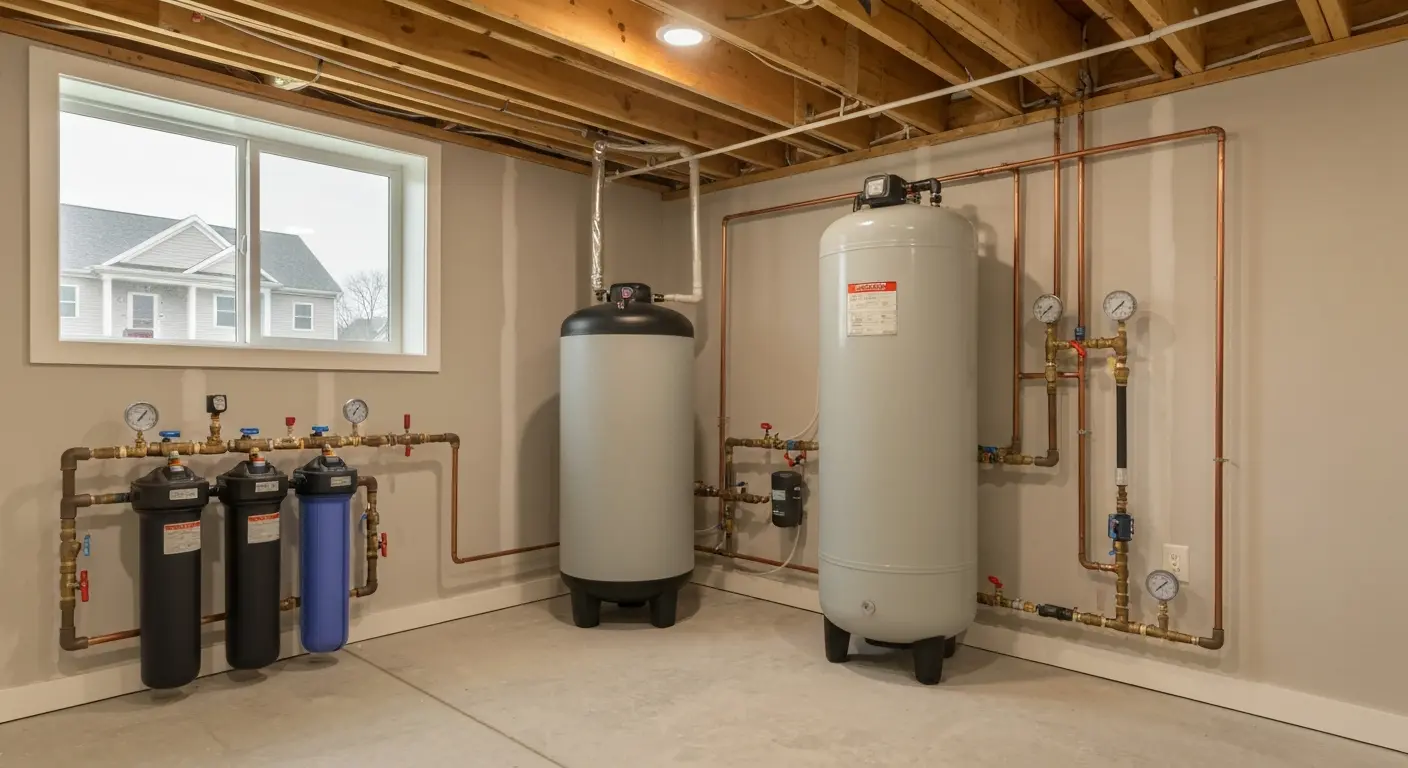 Water softening system in new subdivision