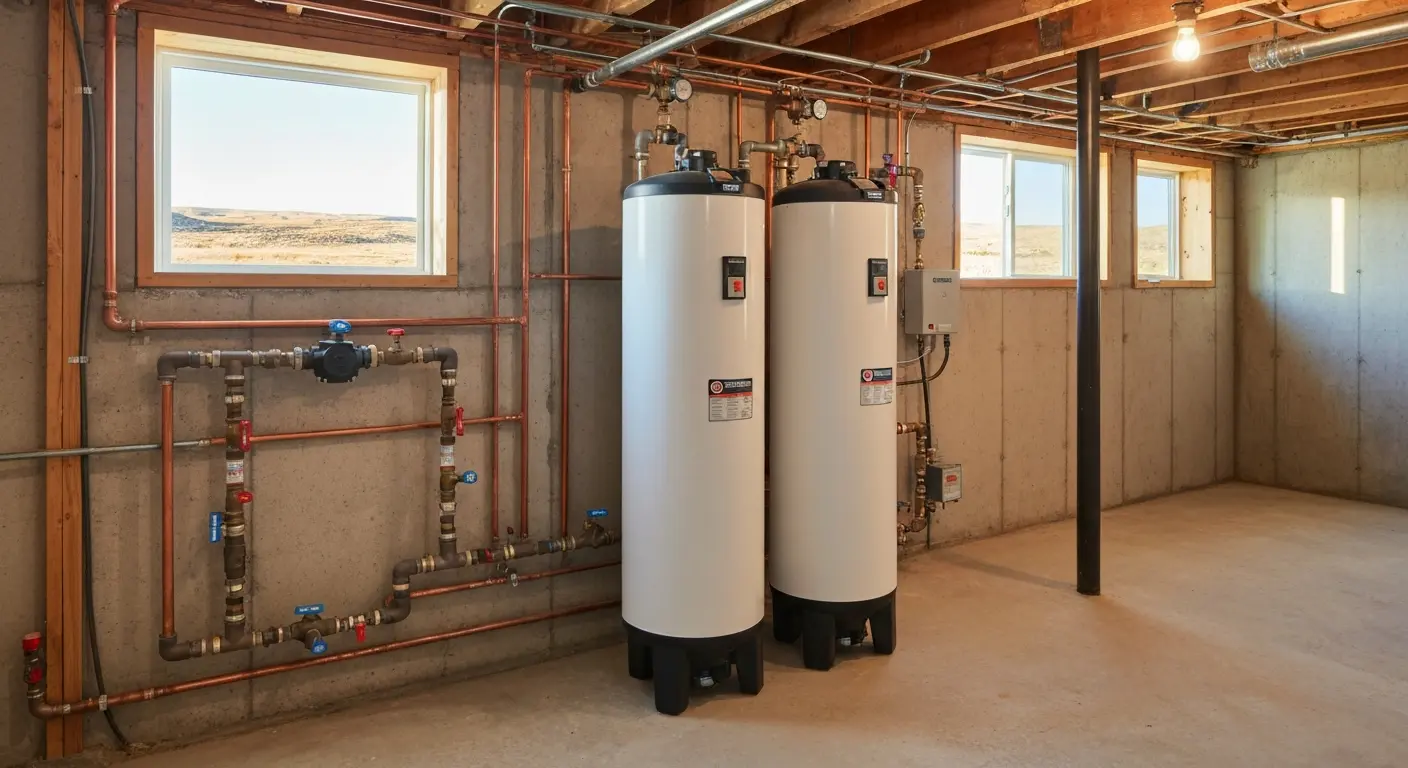 Dual tank water softener