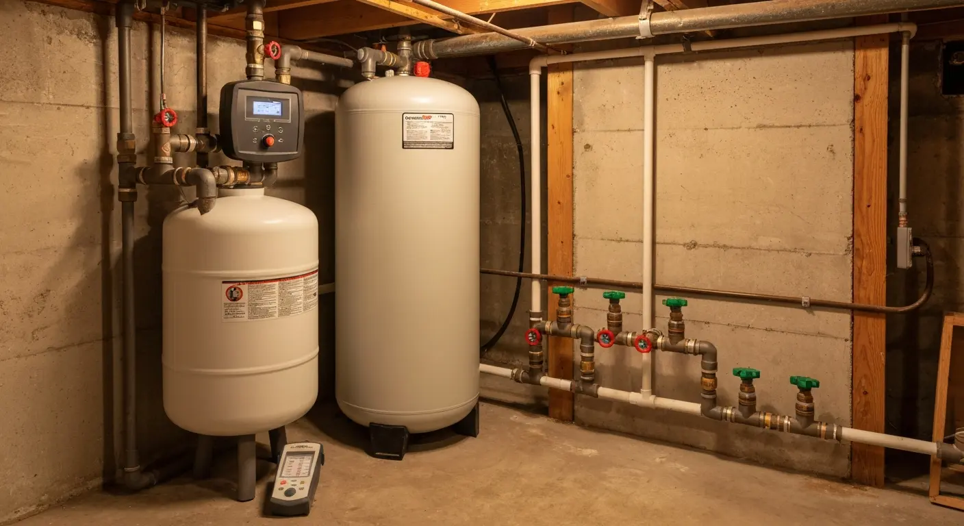 Water softening system installation