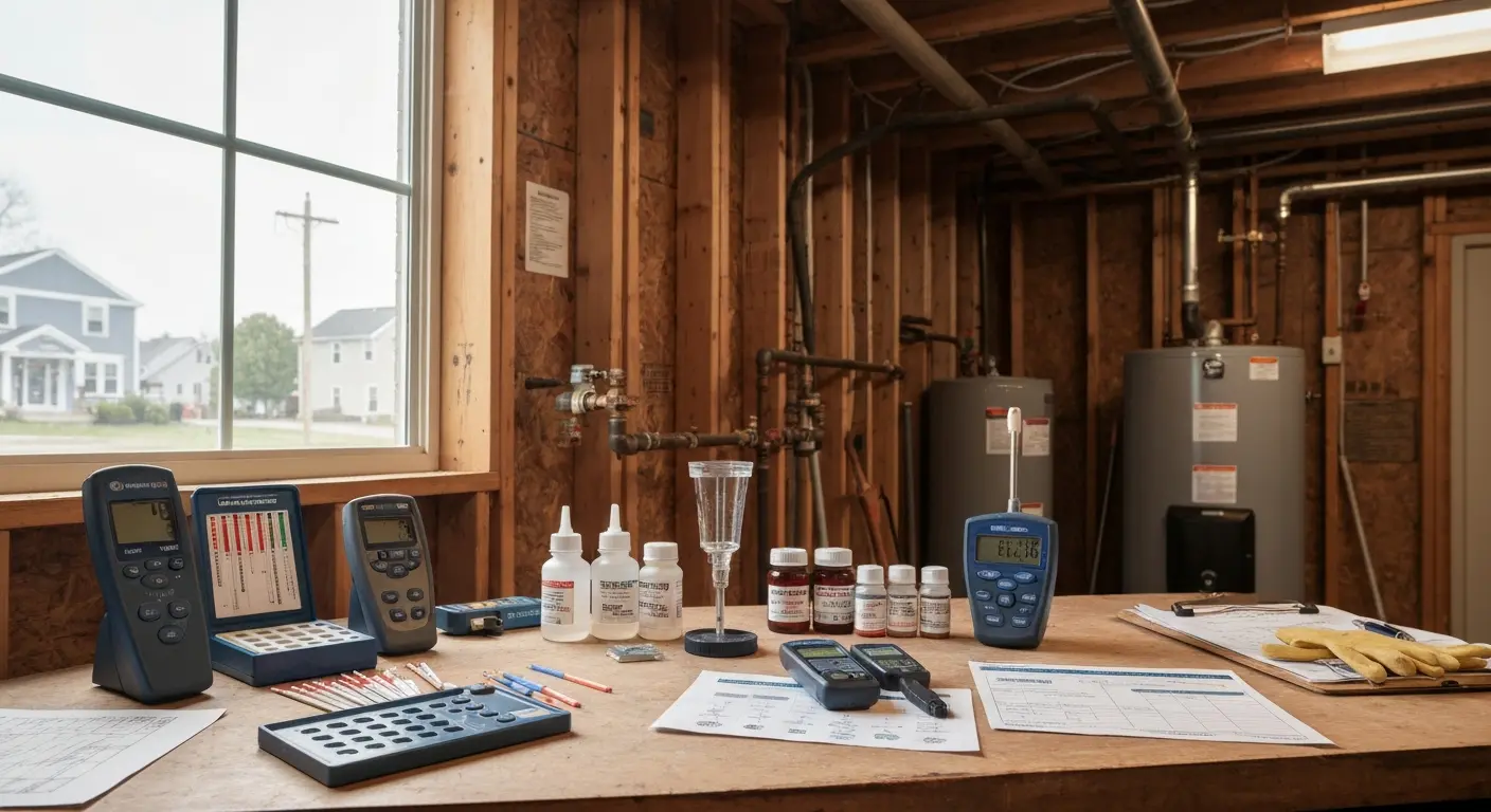Water testing kit and equipment setup