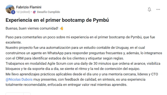 Testimonio de alumno · Fabrizio Flamini