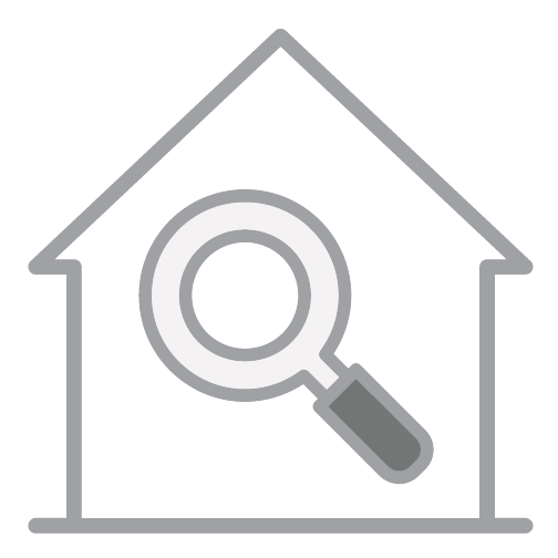 house with a search icon inside icon