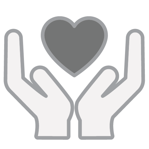 Two hands covering heart icon