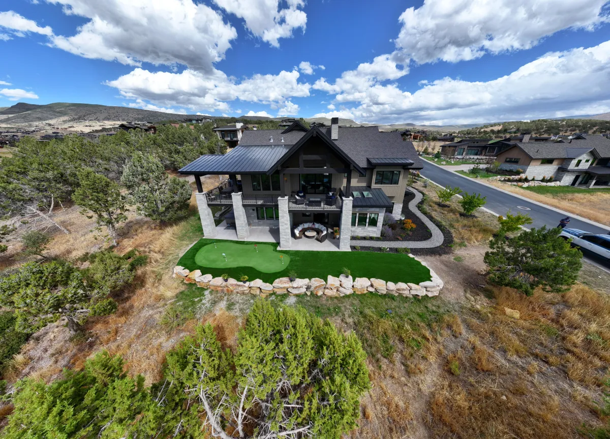 Artificial turf pool surround installation Ivins Utah — slip resistant synthetic grass