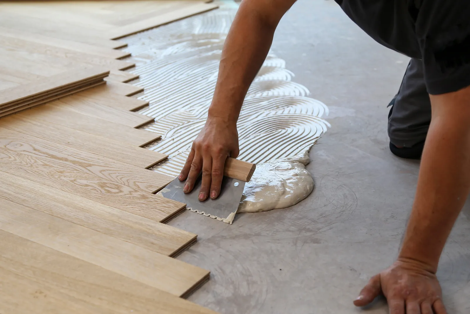 Hardwood floor installation in Connecticut home