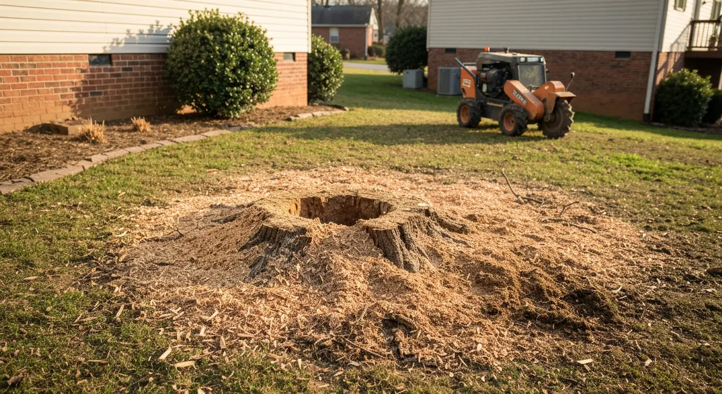 Residential stump grinding service