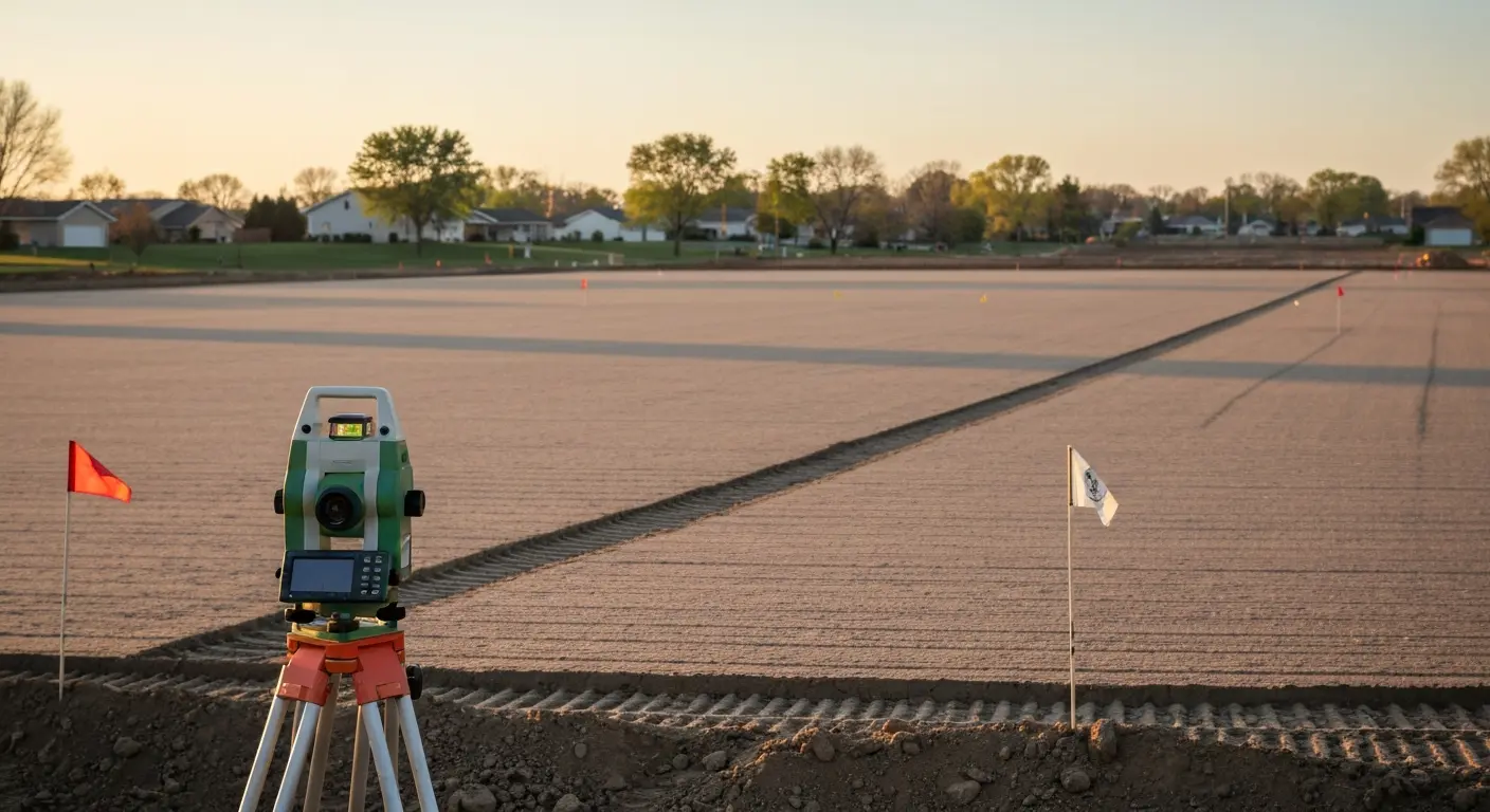 Grading work on construction site
