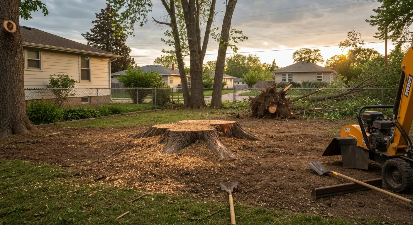 Storm damage stump removal