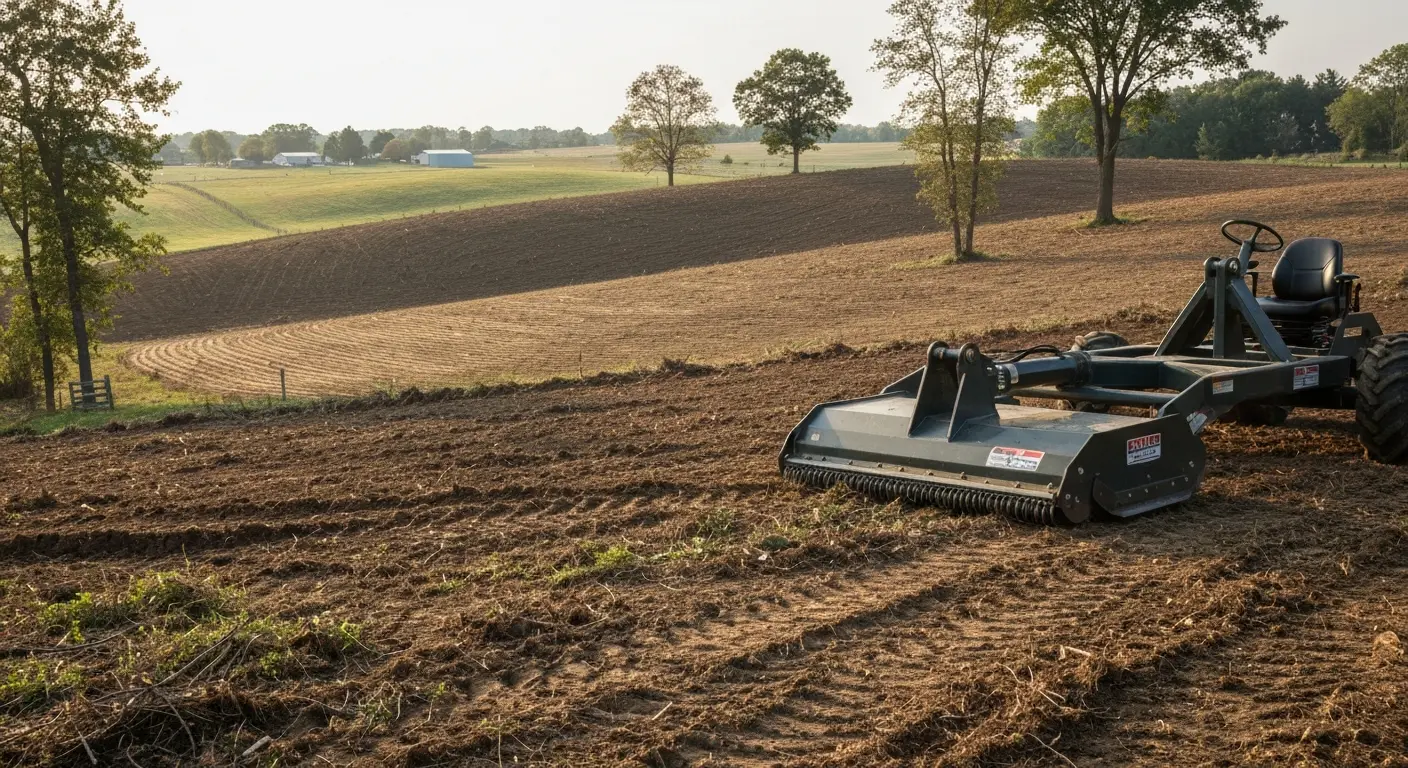 Brush hogging and grading