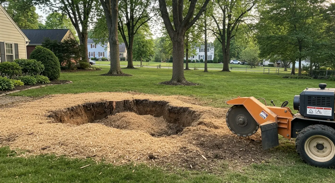 Residential stump grinding