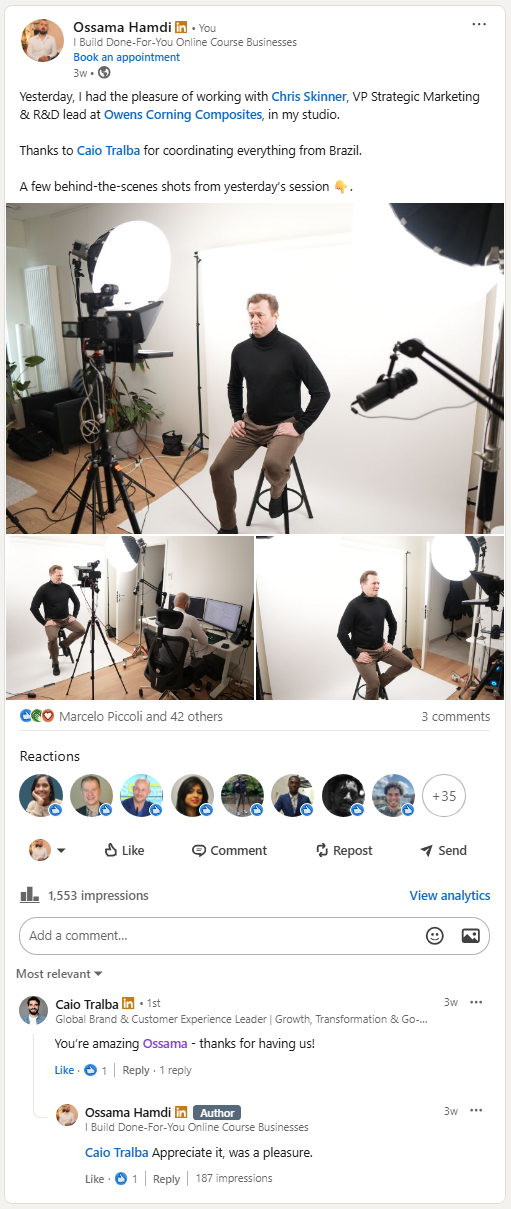 LinkedIn post with Chris Skinner