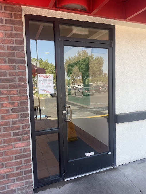 Clean commercial storefront windows in the Central Valley