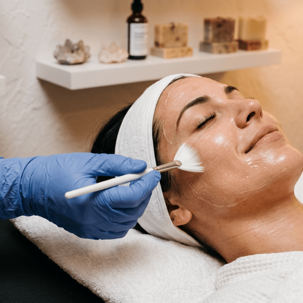 waxing queen of tucson skin care patient receiving chemical peel treatment