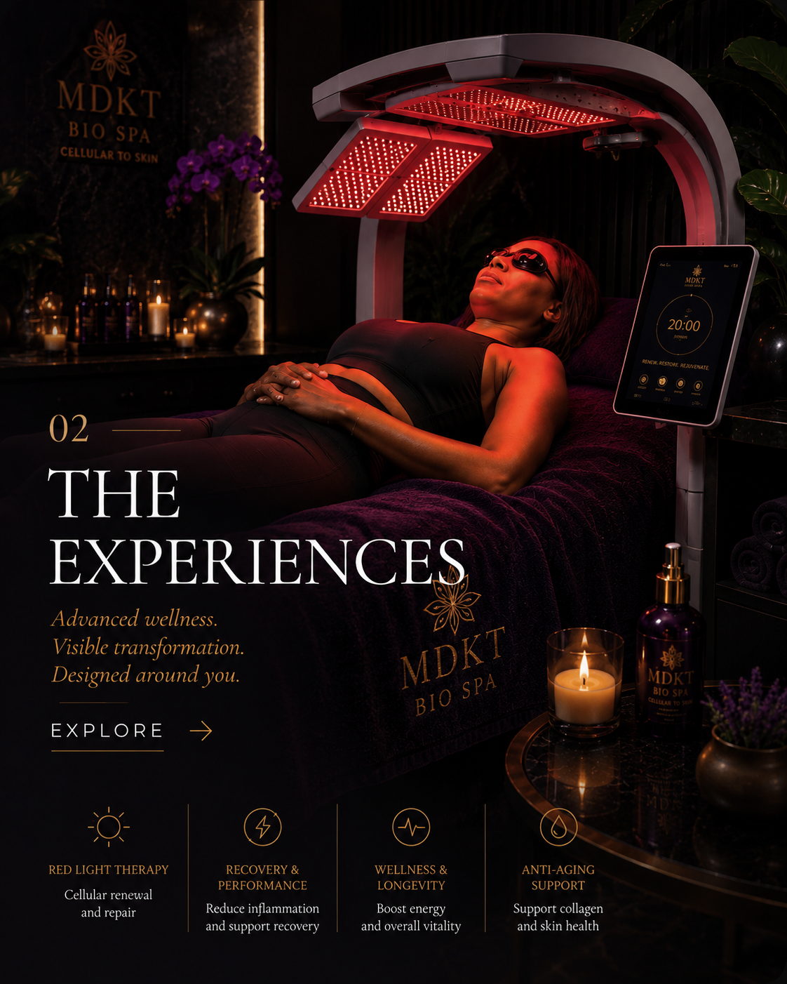 MDKT advanced wellness and red light therapy experience