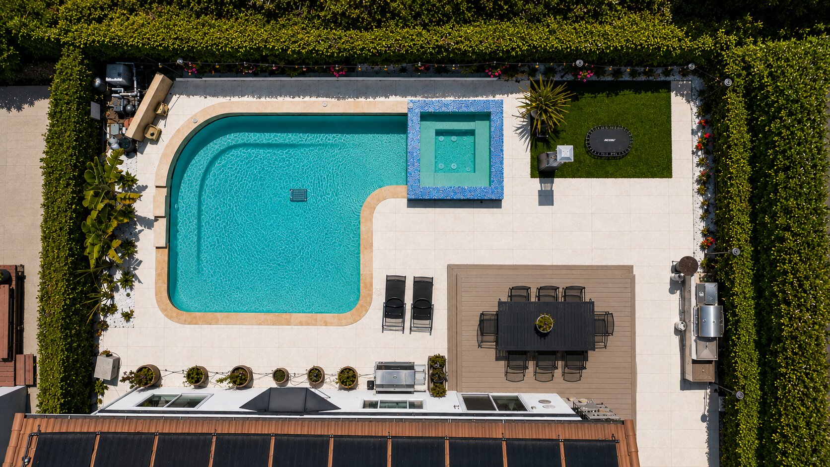Luxury outdoor living space with paver patio