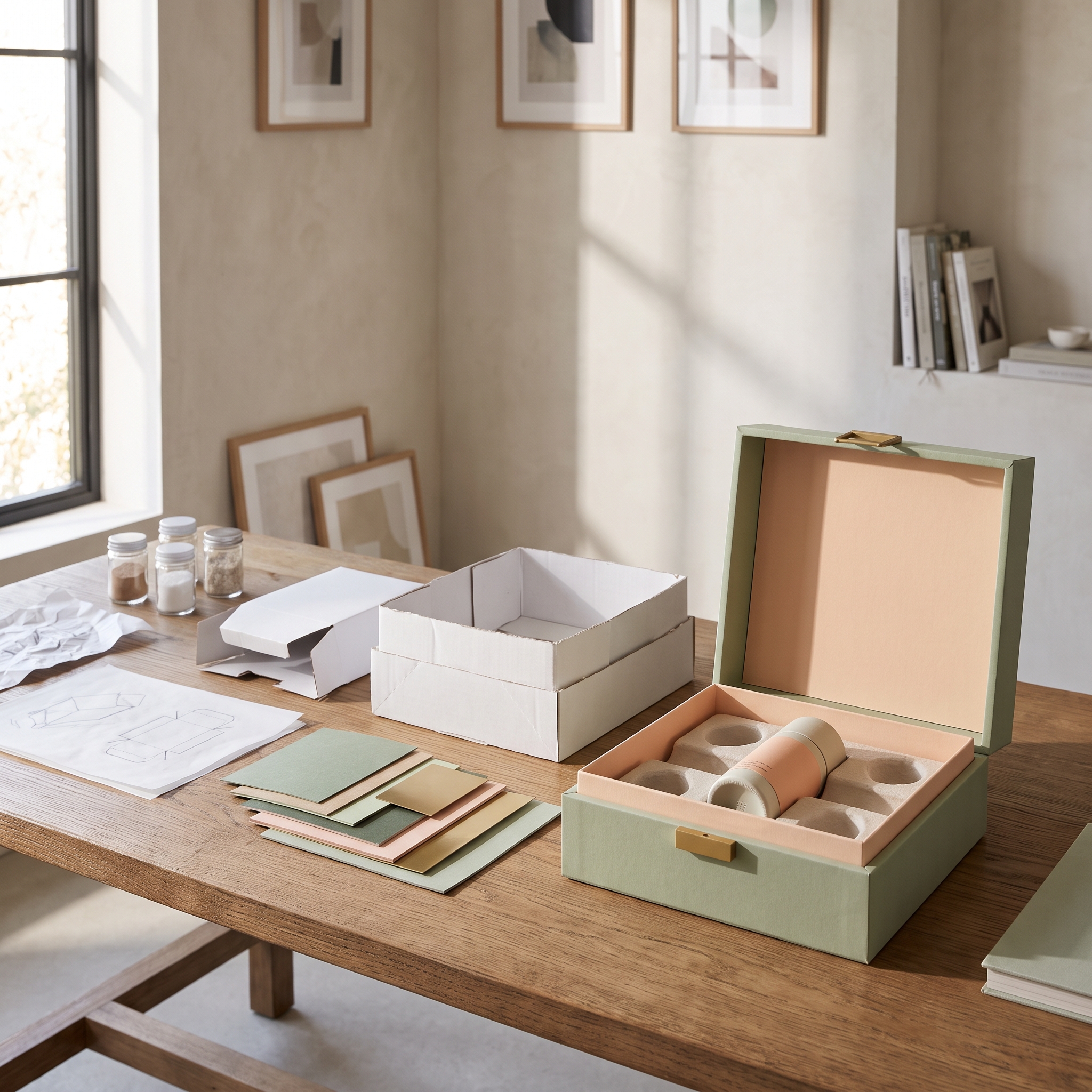 Premium custom packaging prepared for production