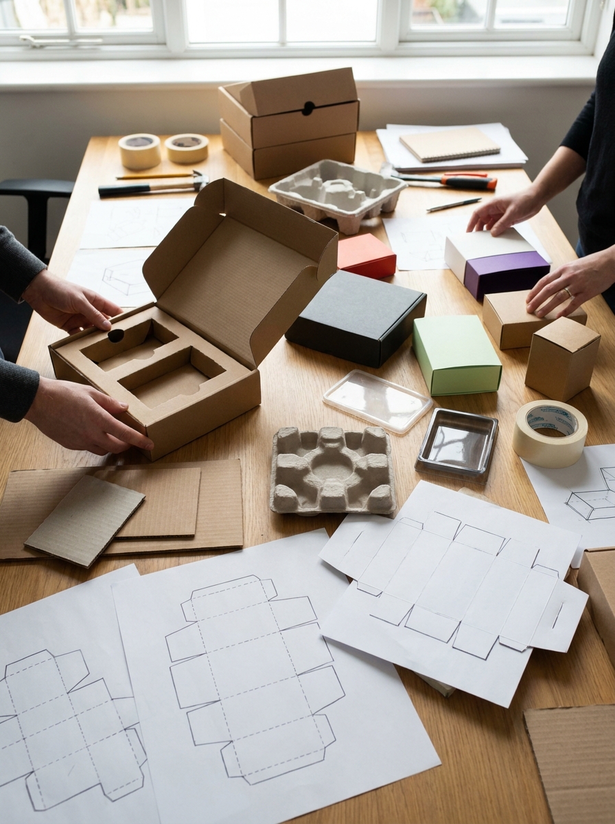 Custom packaging moving through production
