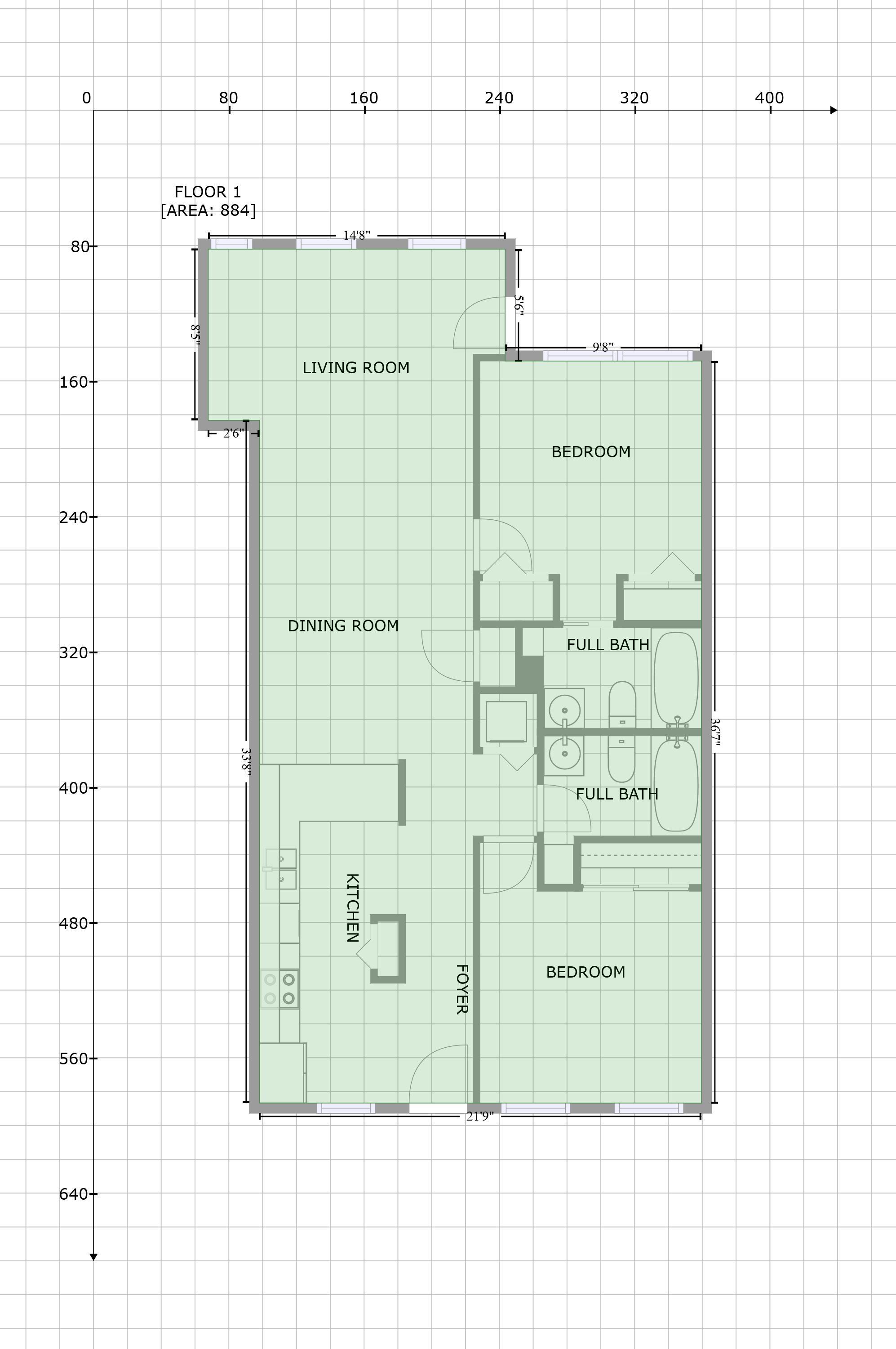Gross Livable Floor Plan Example for Real Estate