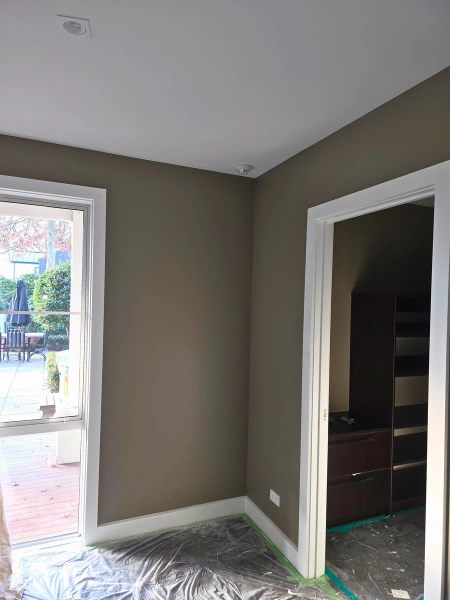 Modern color wall repaint completed in Christchurch home