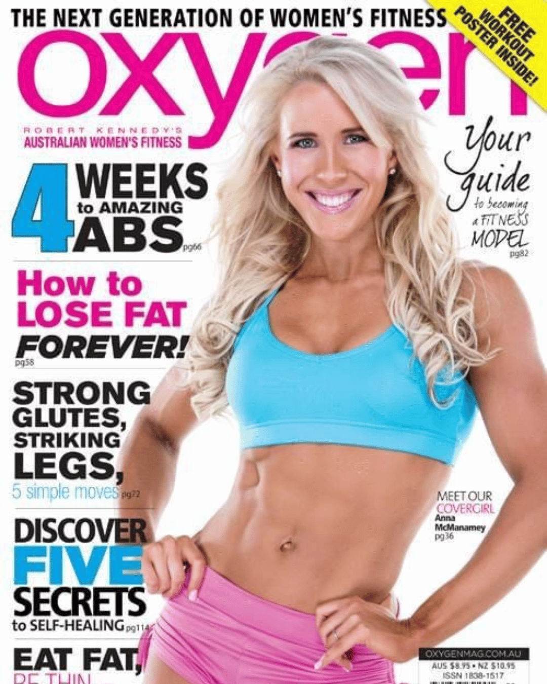 Anna McManamey Oxygen Magazine fitness cover model 