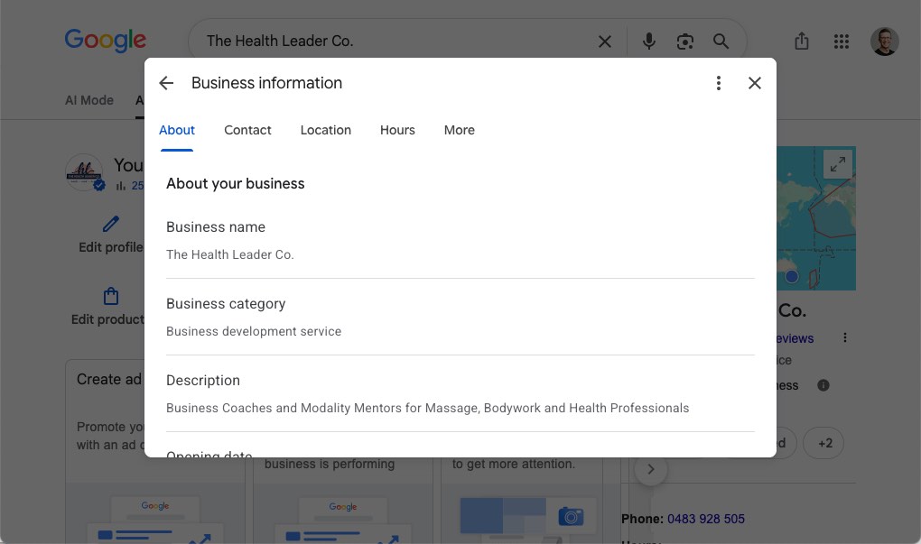 Google Business Profile - screenshot