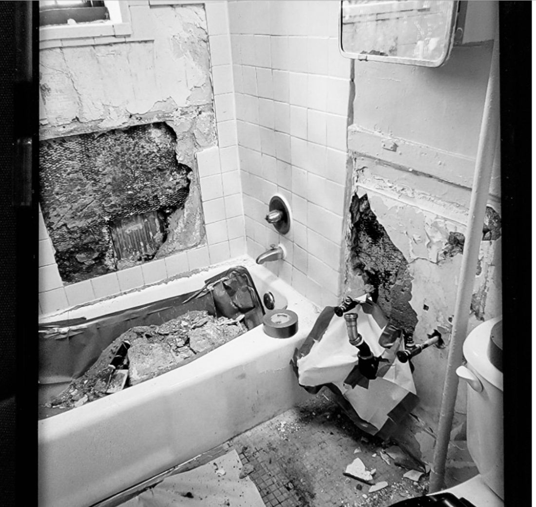 Bathroom in severe disrepair