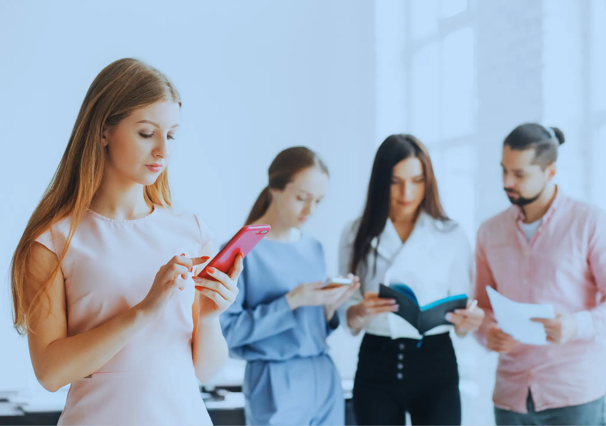 Business people working with digital gadgets