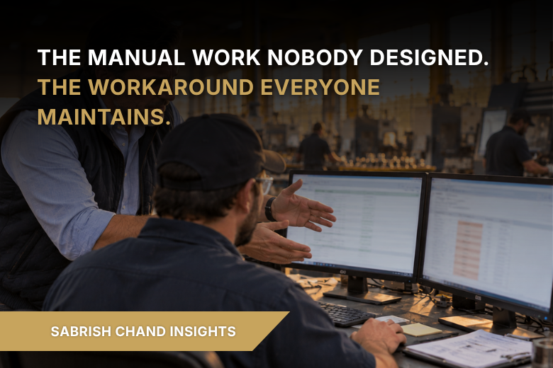 The Manual Work Nobody Designed. The Workaround Everyone Maintains.
