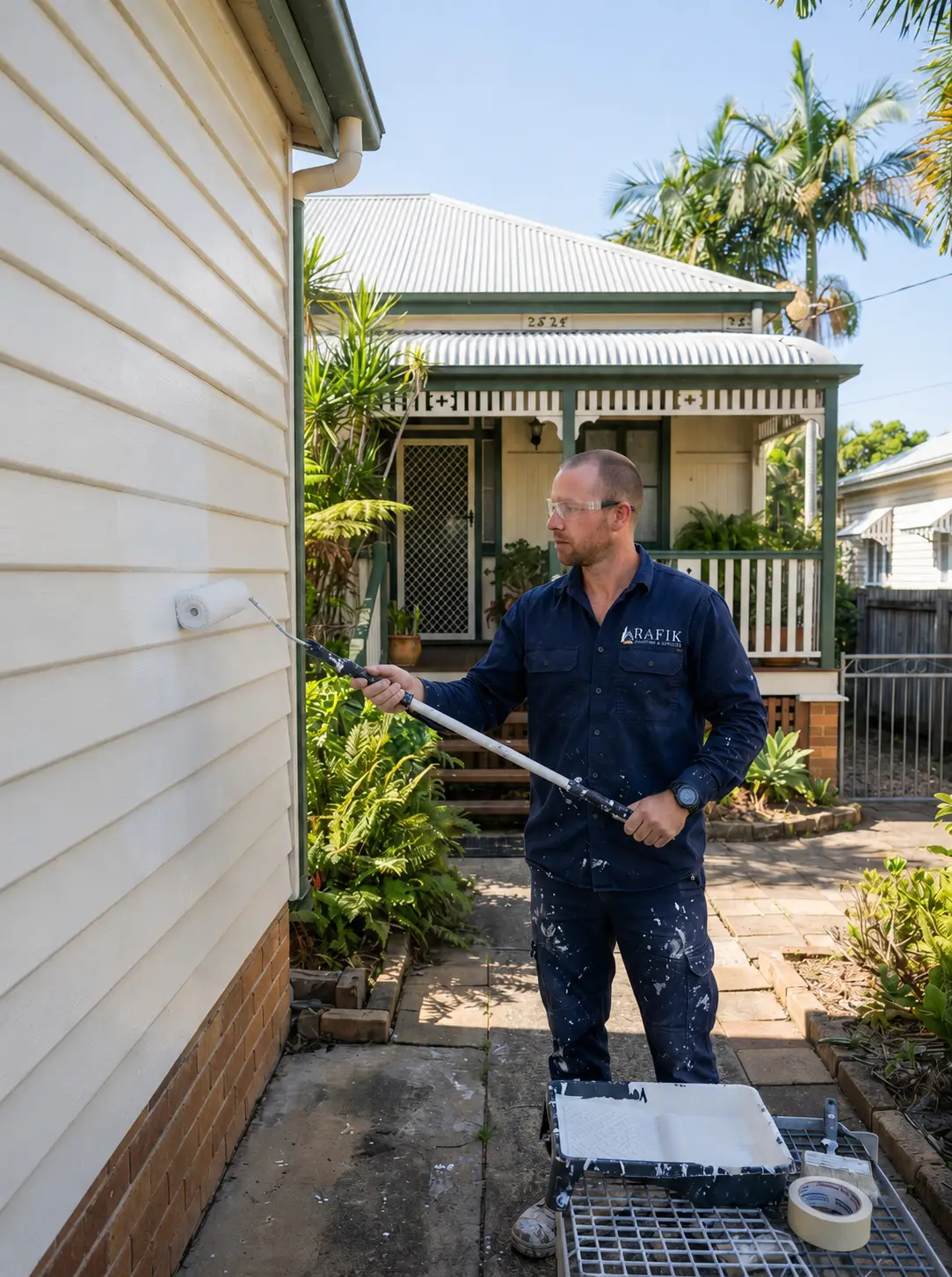 Professional painter at a South East Queensland painting project
