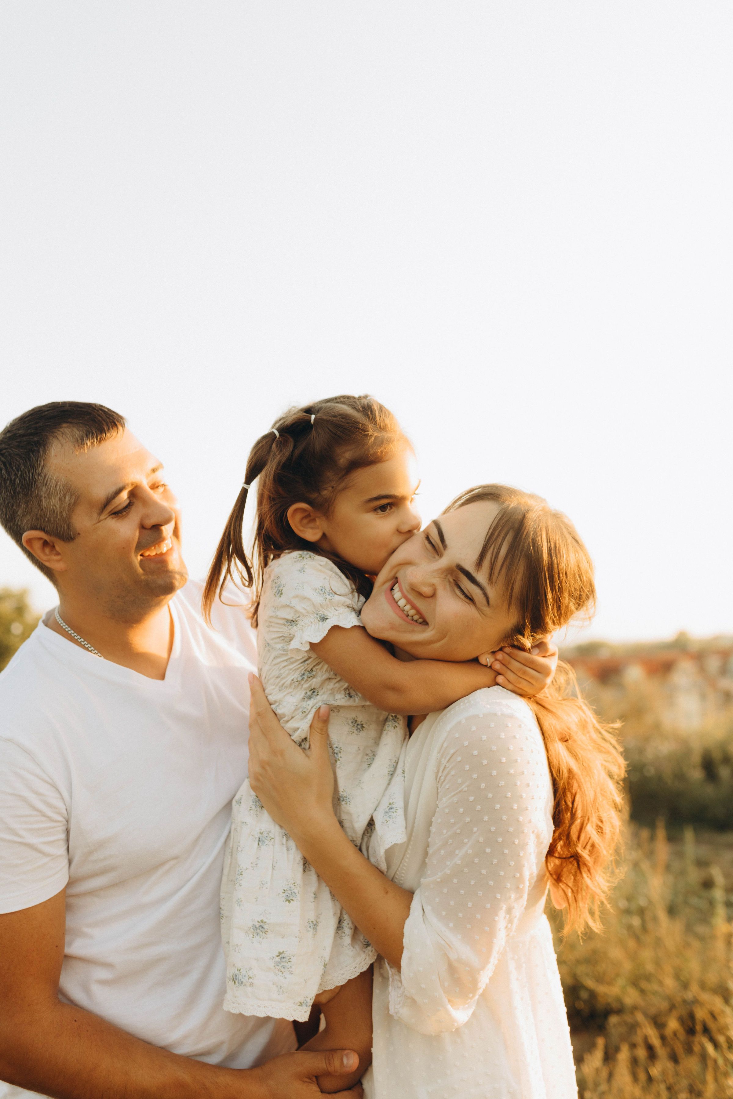 Family joyful together outdoors